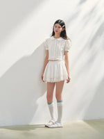 White Cotton Embroidered Shirt & Skirt Set