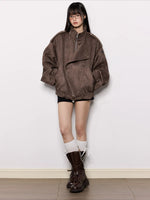 Oversized Faux Suede Jacket