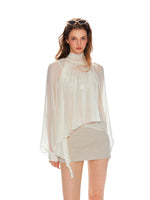 French Stand Collar Tencel Blouse