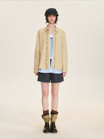 Contrast Layered Ruffle Cotton Shirt