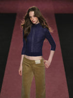 High Neck Knit Seven Sleeve Top