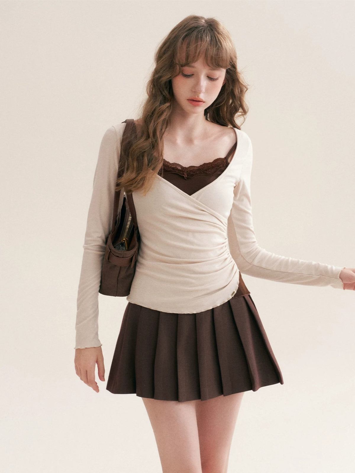 Lace Layered V Neck Top