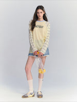 Striped Embroidery Top