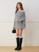 Wool Blend A-Line Skirt