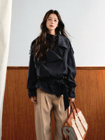 Belted Denim Trench Jacket