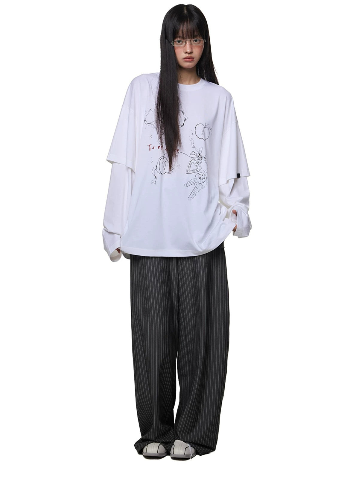 Printed Layered Long Sleeve Tee