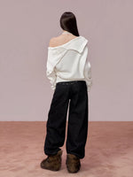 Convertible High Collar Knit Cardigan
