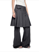 Pleated Skirt Flare Pants