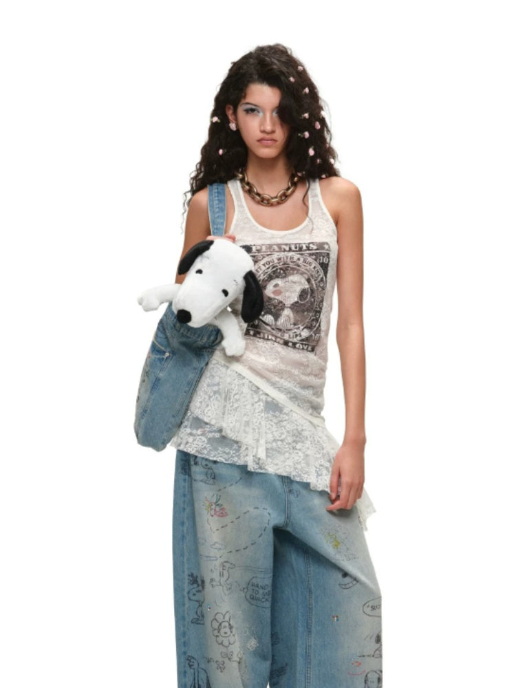 Snoopy Ruffle Tank Dress
