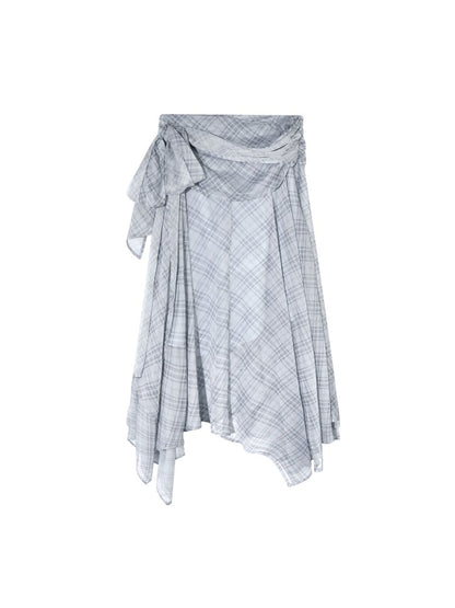 Plaid Chiffon Ruffle Set