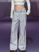 Floral Printed Satin Trousers