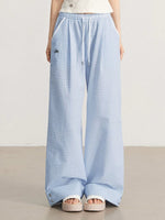Plaid Folded Wide-Leg Pants
