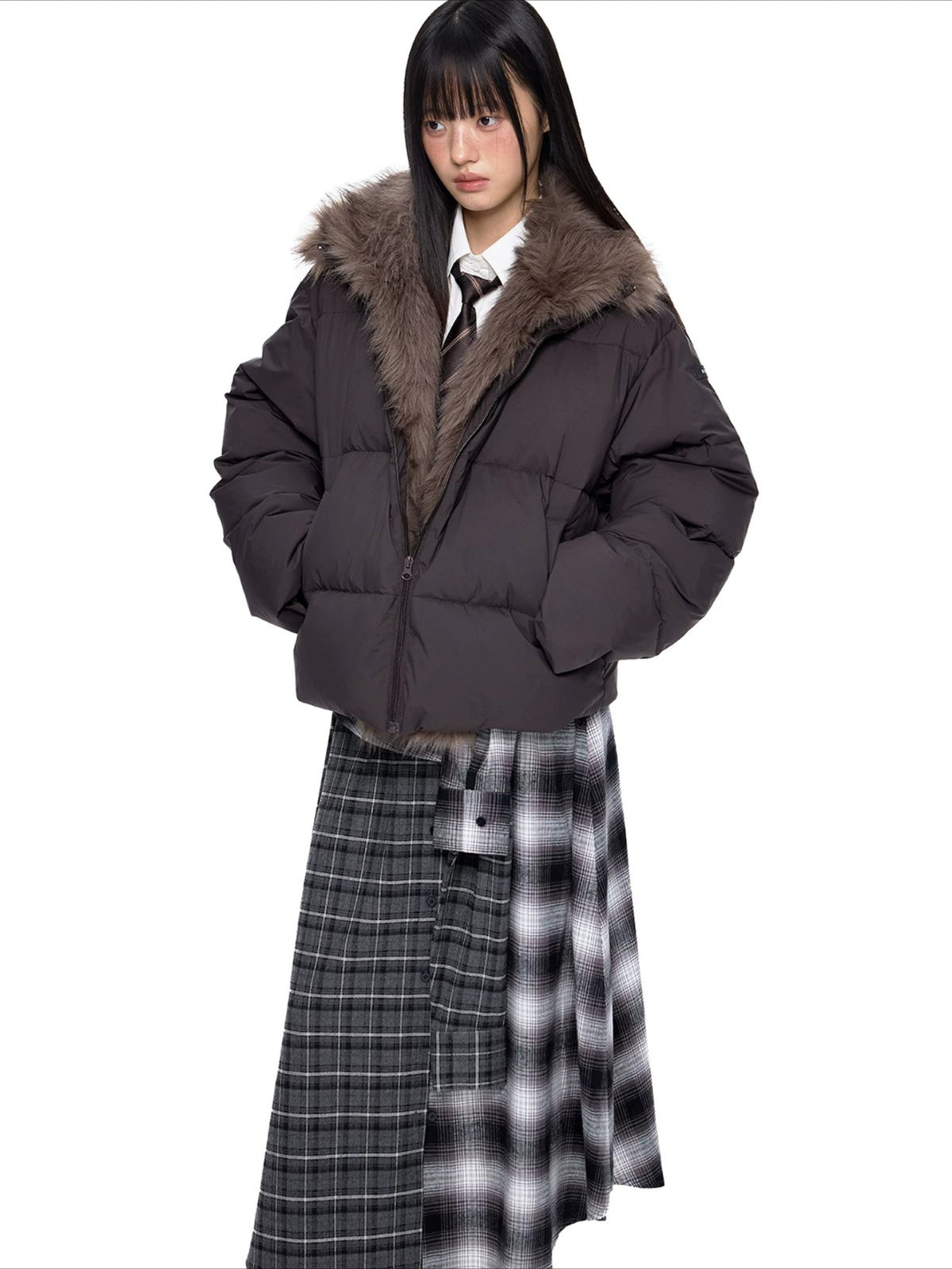 Vintage Fur Collar Down Jacket