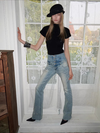 Mohair Sequin Knit Top