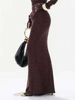 Purple Lace Ruched Top & Skirt Set
