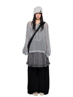 Striped Lace-Up Henley Top