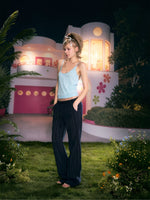 Striped Jacquard Elastic-Waist Pants