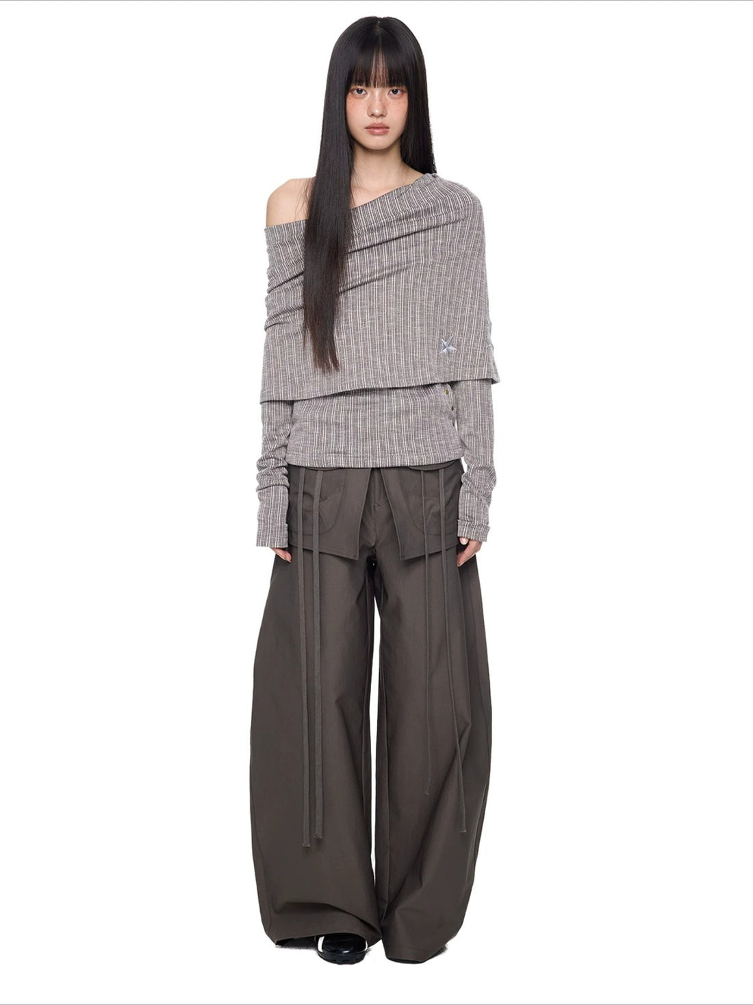 Drawstring Wide Leg Pants