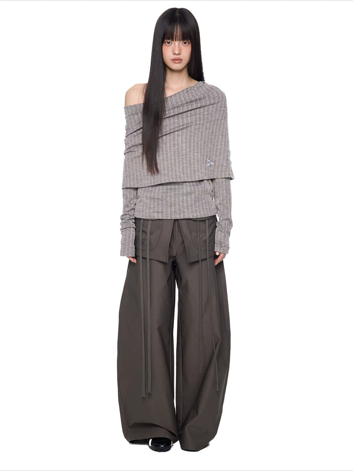 Drawstring Wide Leg Pants