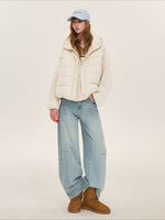 Hooded Fleece Down Vest Two-Piece Set