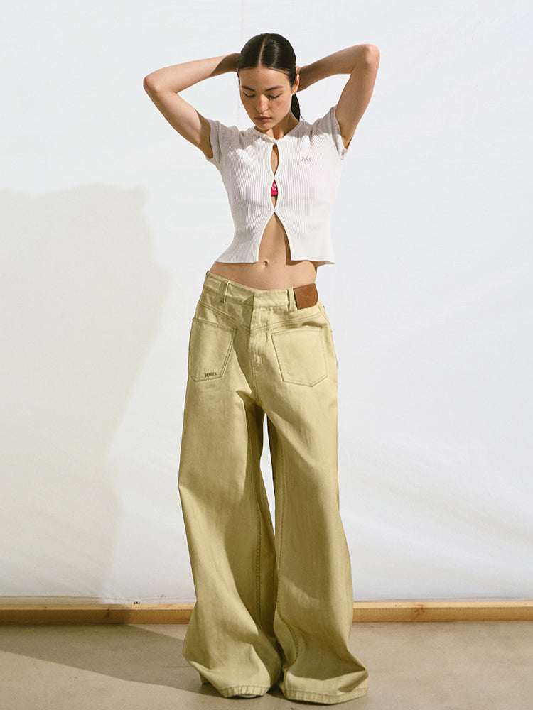 Vintage Washed Loose Casual Wide-Leg Pants