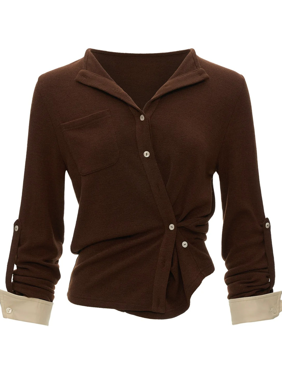 Textured Slim Henry Neck Cardigan