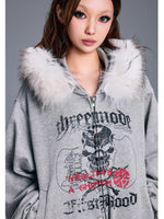 Hooded Fur Collar Oversized Jacket