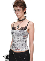 Newspaper Lace Corset Top