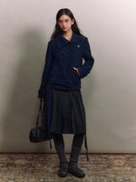 Diagonal Collar Double-Breasted Wool Coat