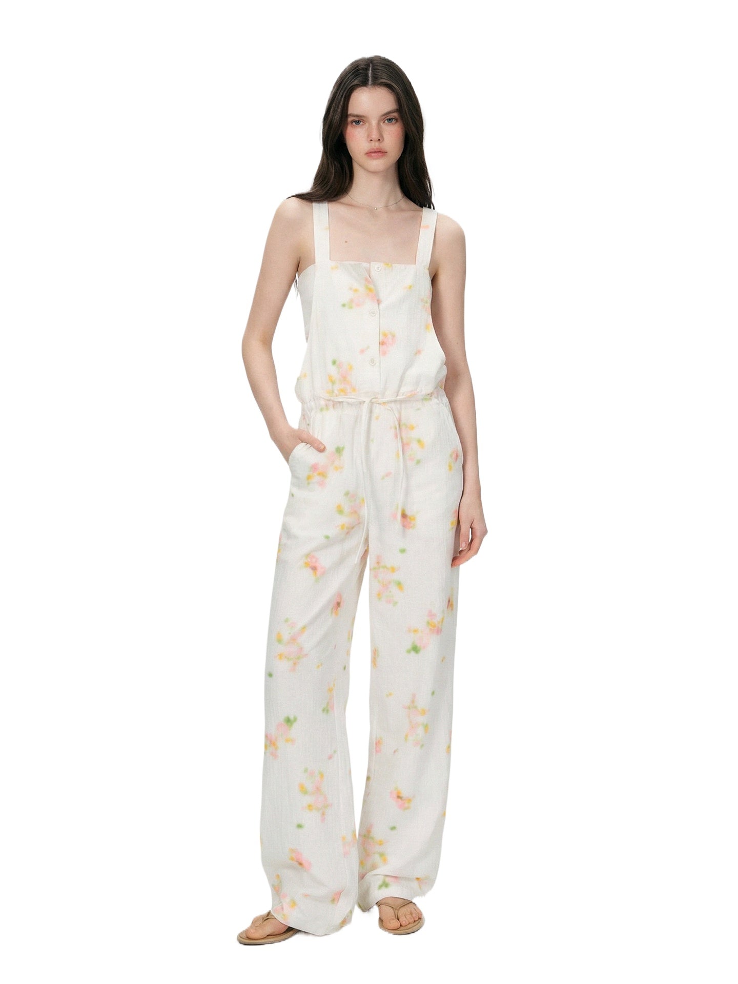 Vintage Floral Print Overalls