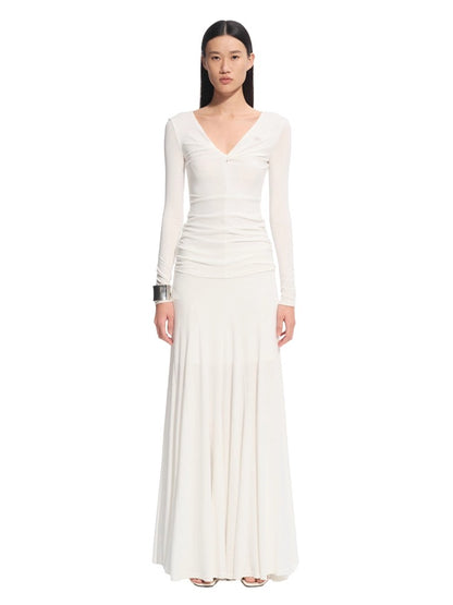 Wisteria Knotted V-Neck Dress