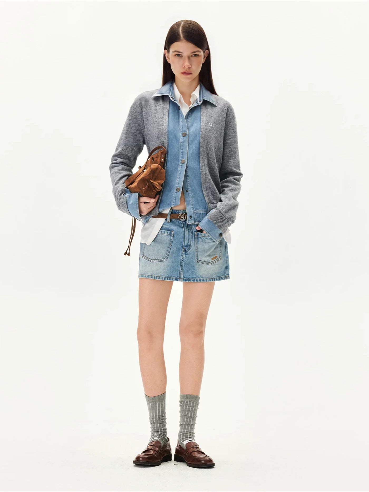 Nis Patchwork Knit Cardigan