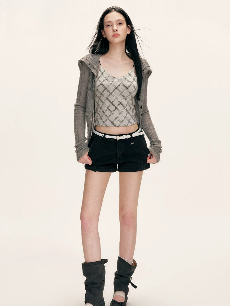 Low Rise Denim Shorts