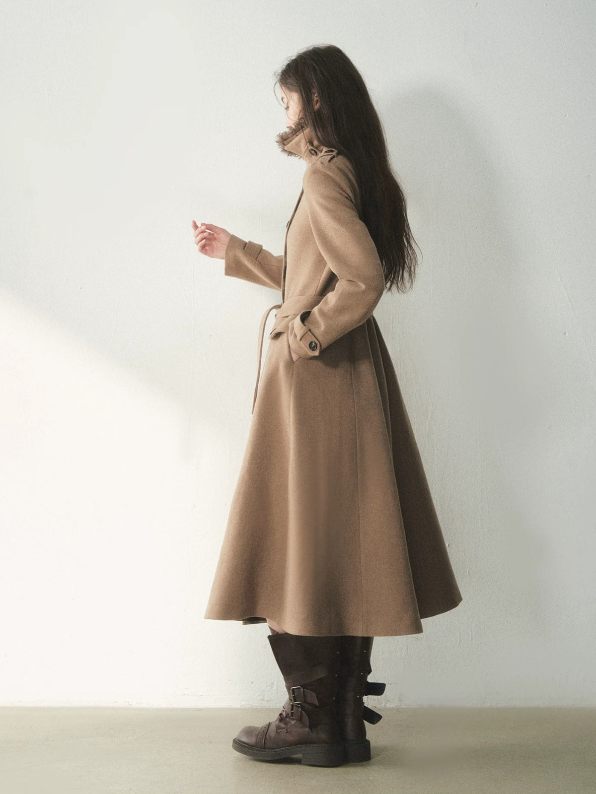 Vintage Double-Breasted Wool Trench Coat