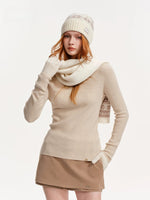 Seamless Wool Blend Mockneck Top