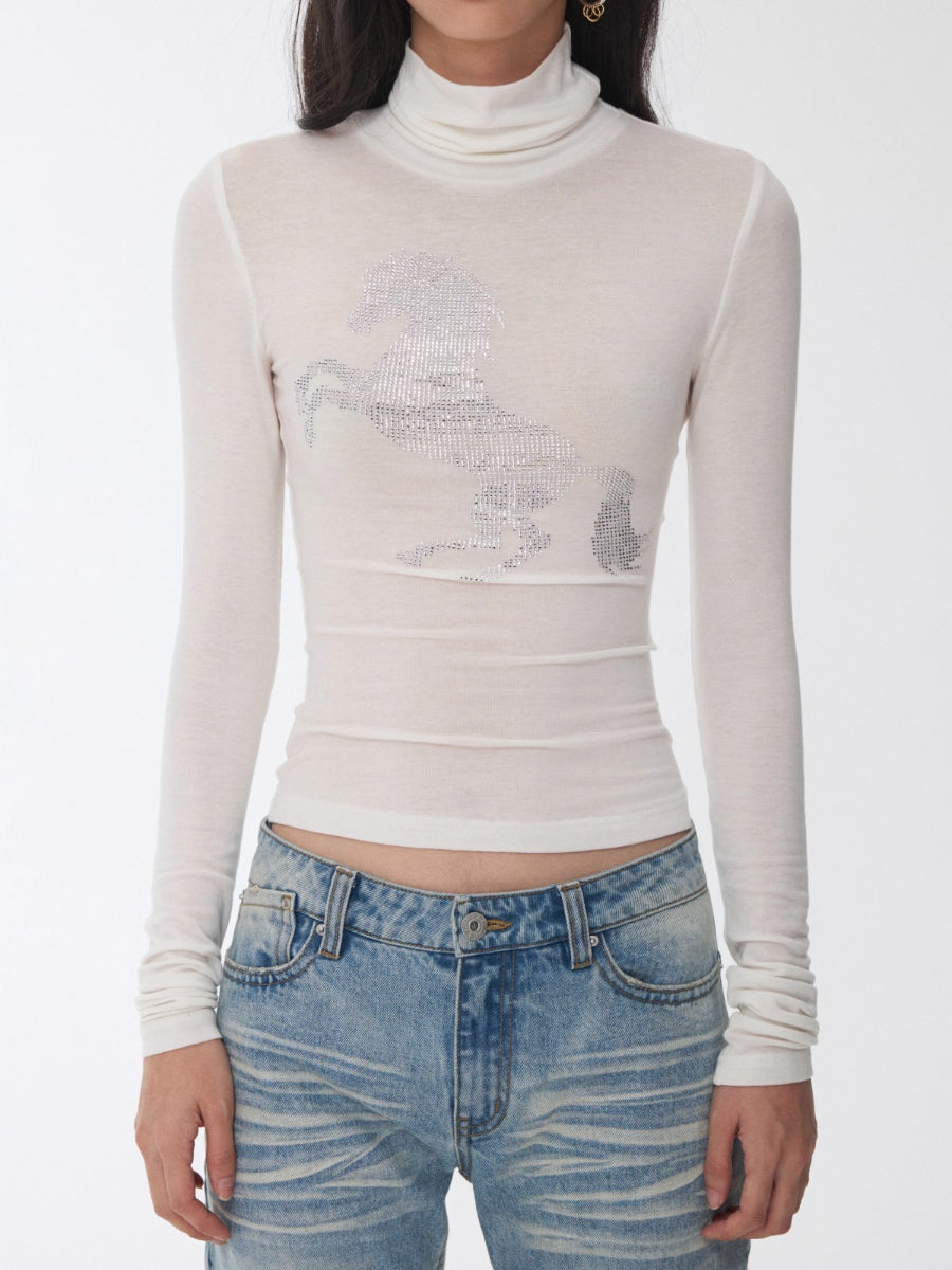 Crystal-Embellished Turtleneck