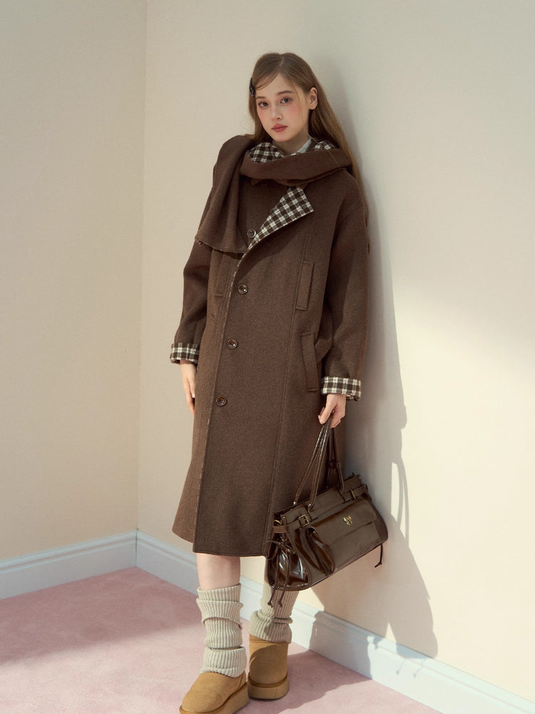 Pink &amp; Brown "Berlin Avenue" Plaid Coat