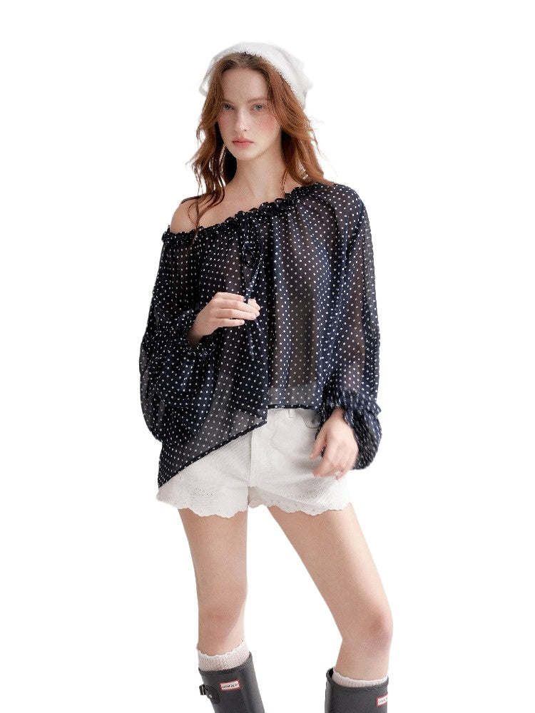 Polka Dot Bardot Blouse