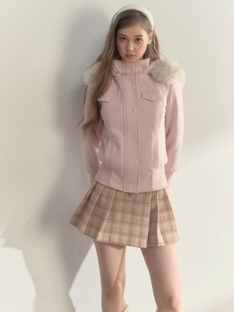 Vintage Wrap Plaid Pleated Skirt