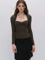 Lace Panel Square Neck Top