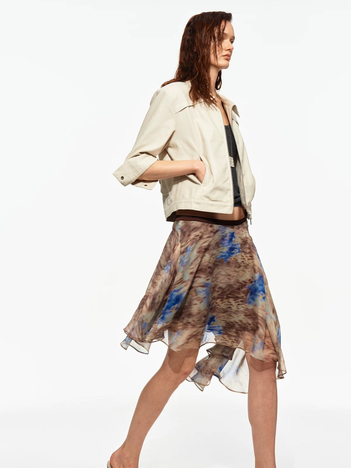 Leopard Chiffon Skirt