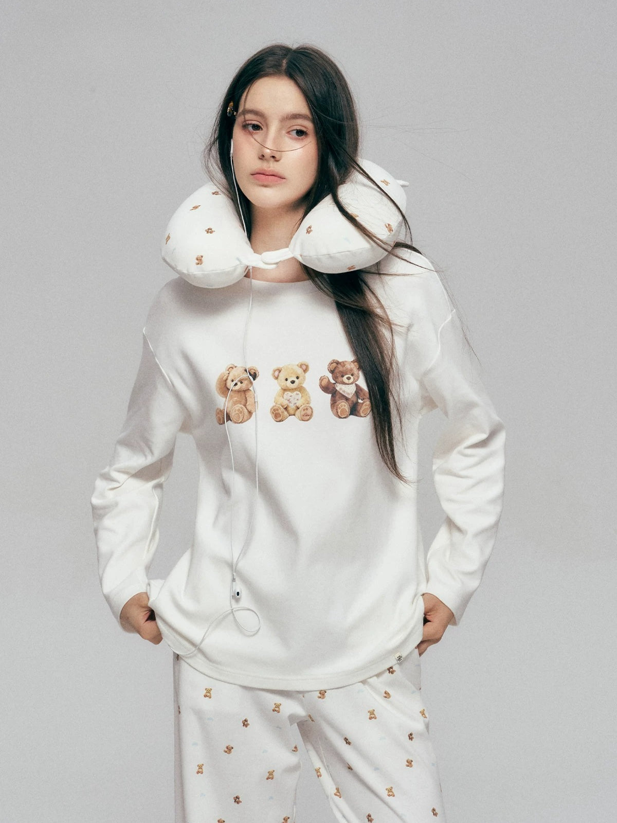 Bear Print Long Tee