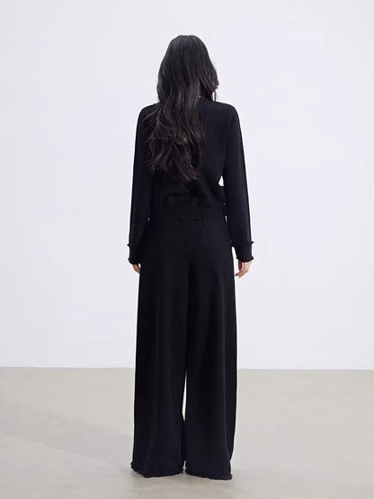 Black &amp; Gray Layered Knit Set