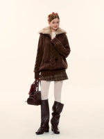 Detachable Collar Cable Knit Sweater