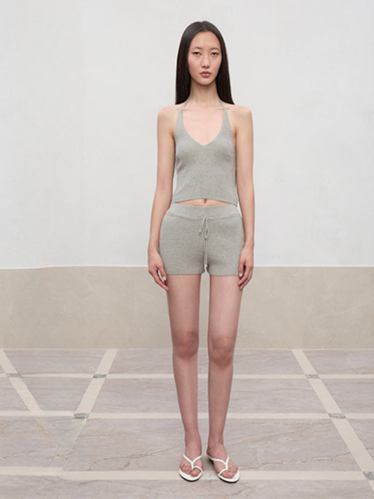 V-Neck Halter Layering Knit Vest