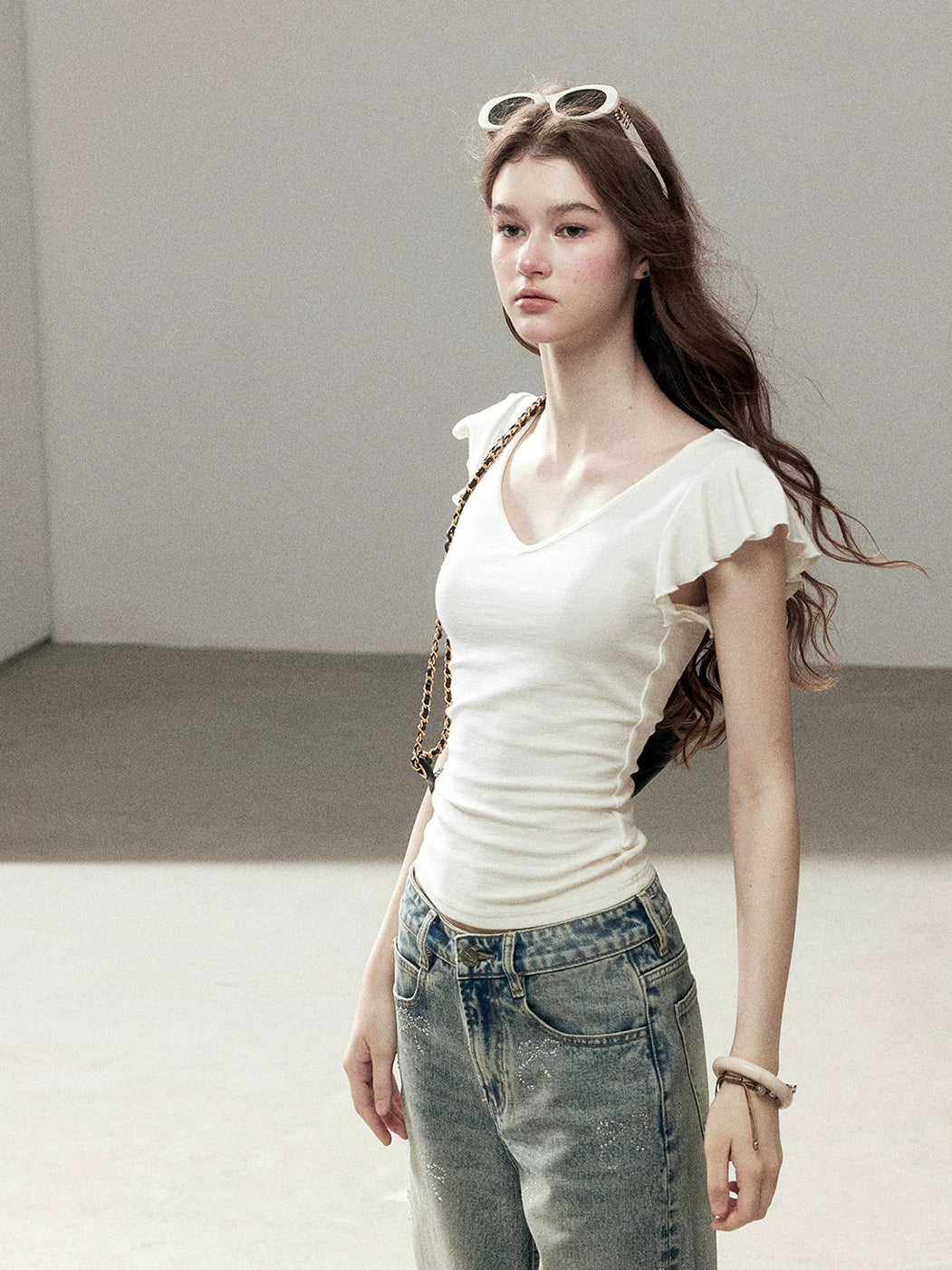 V-Neck Puff Sleeve Top
