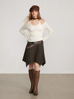 Irregular Utility Cargo Midi Skirt