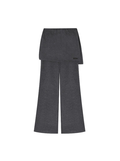 Mock Two-Piece Knit Flare Pants