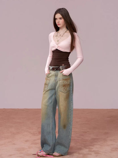 Bandeau Faux Two-Piece Top