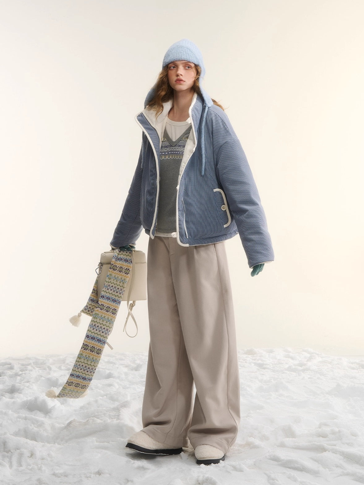 Reversible Plaid Down Puffer